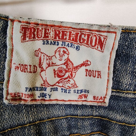 True Religion Size 31 Joey Vintage Low Rise Boot Cut Flap Pockets Jeans - Picture 7 of 13